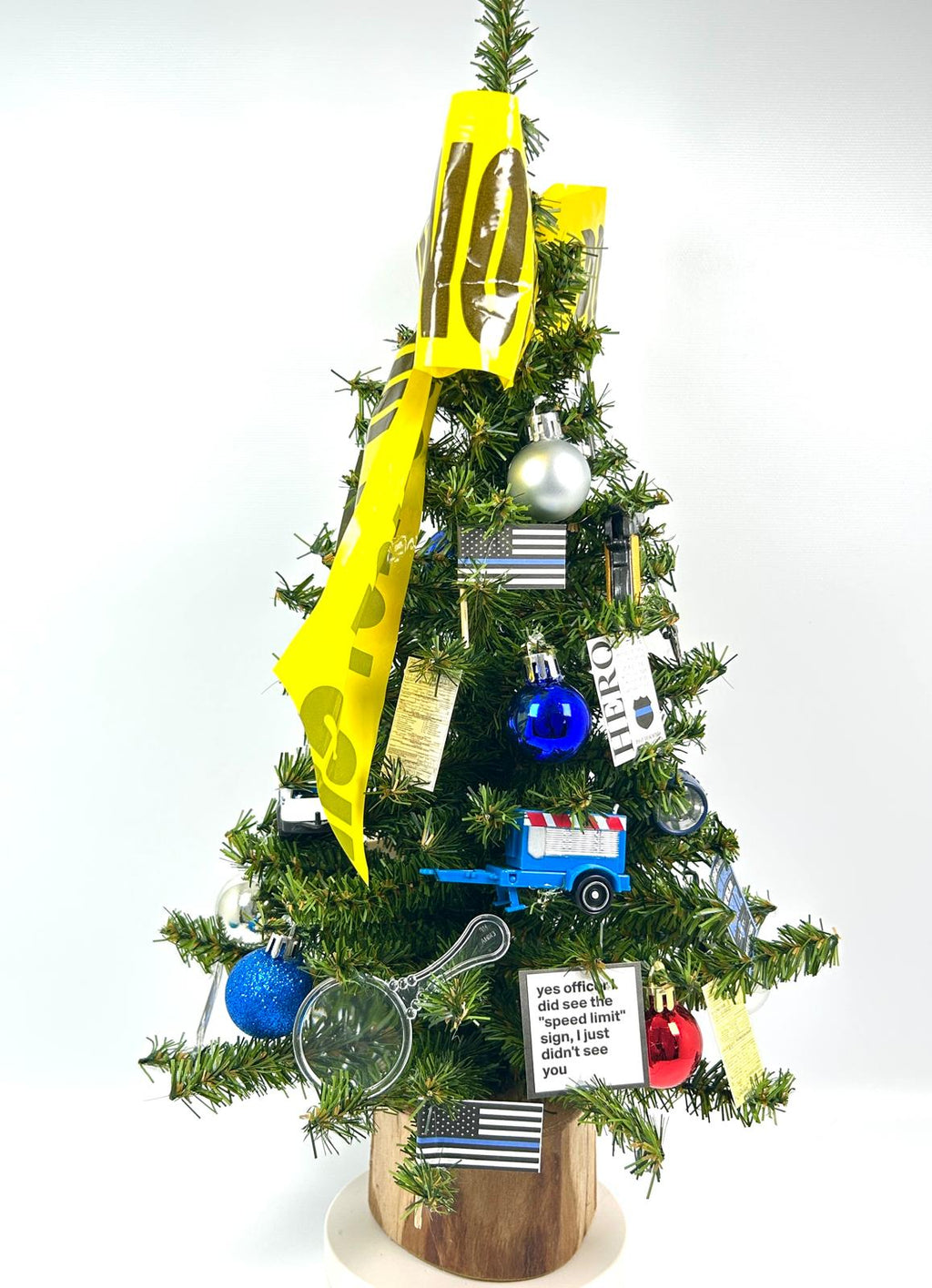 Police Themed 18" Christmas Tree