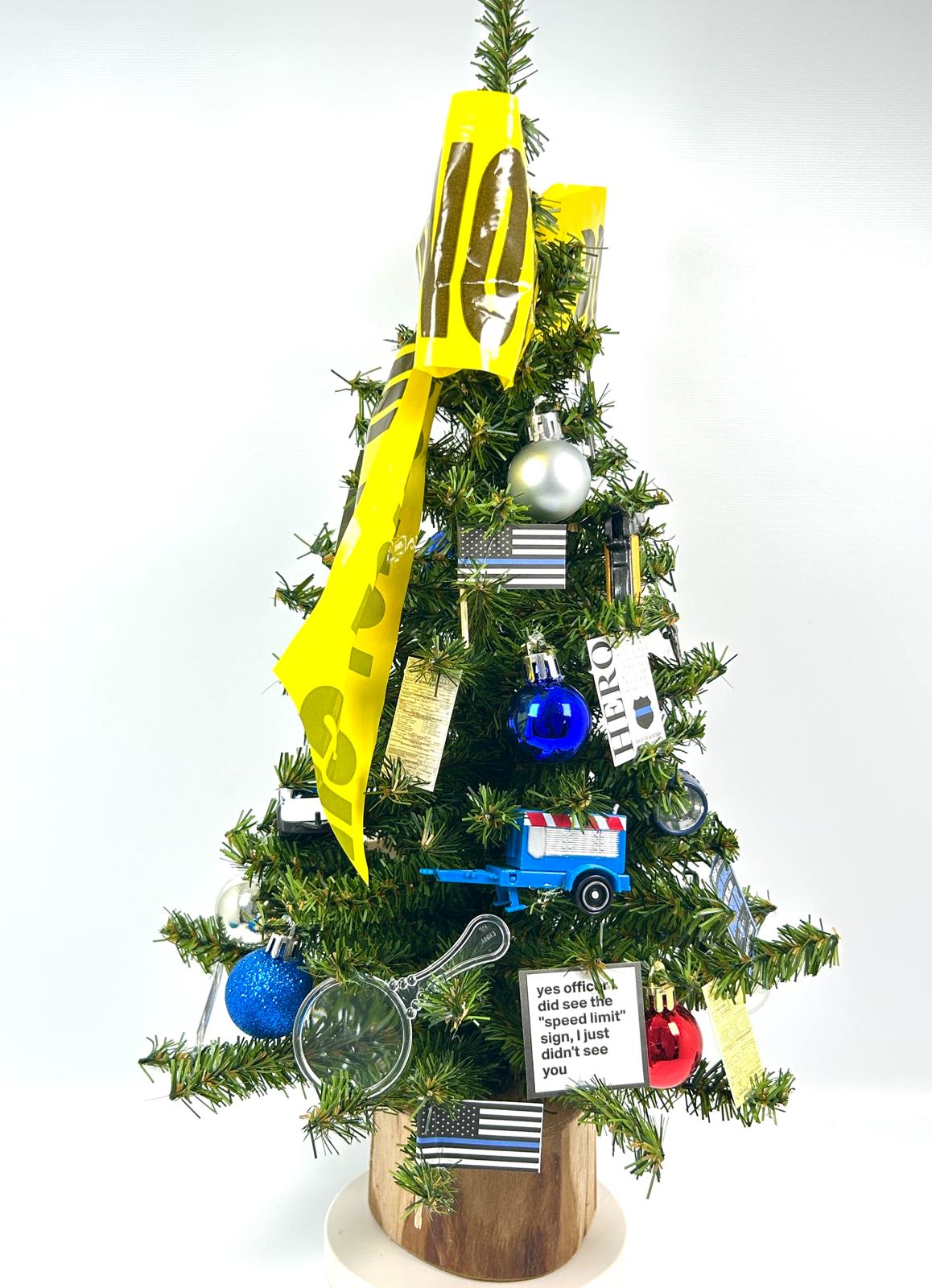 Police Themed 18" Christmas Tree