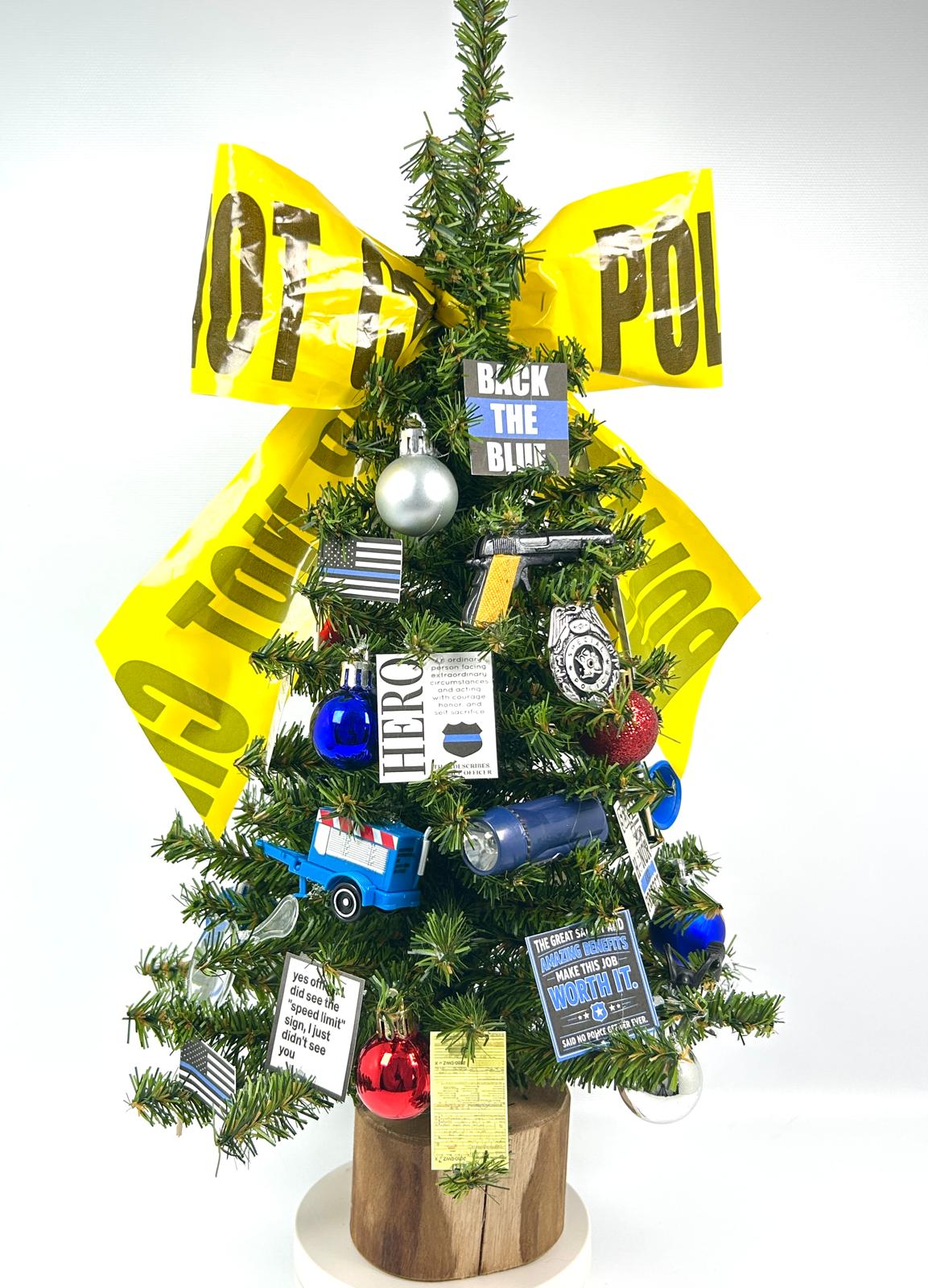 Police Themed 18" Christmas Tree