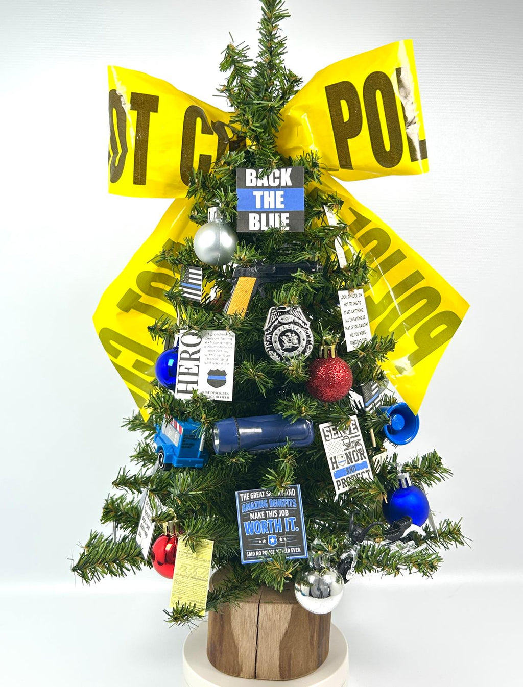 Police Themed 18" Christmas Tree