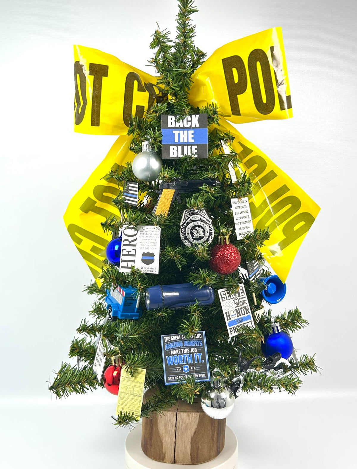 Police Themed 18" Christmas Tree