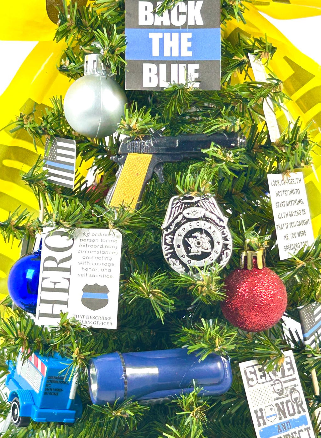 Police Themed 18" Christmas Tree