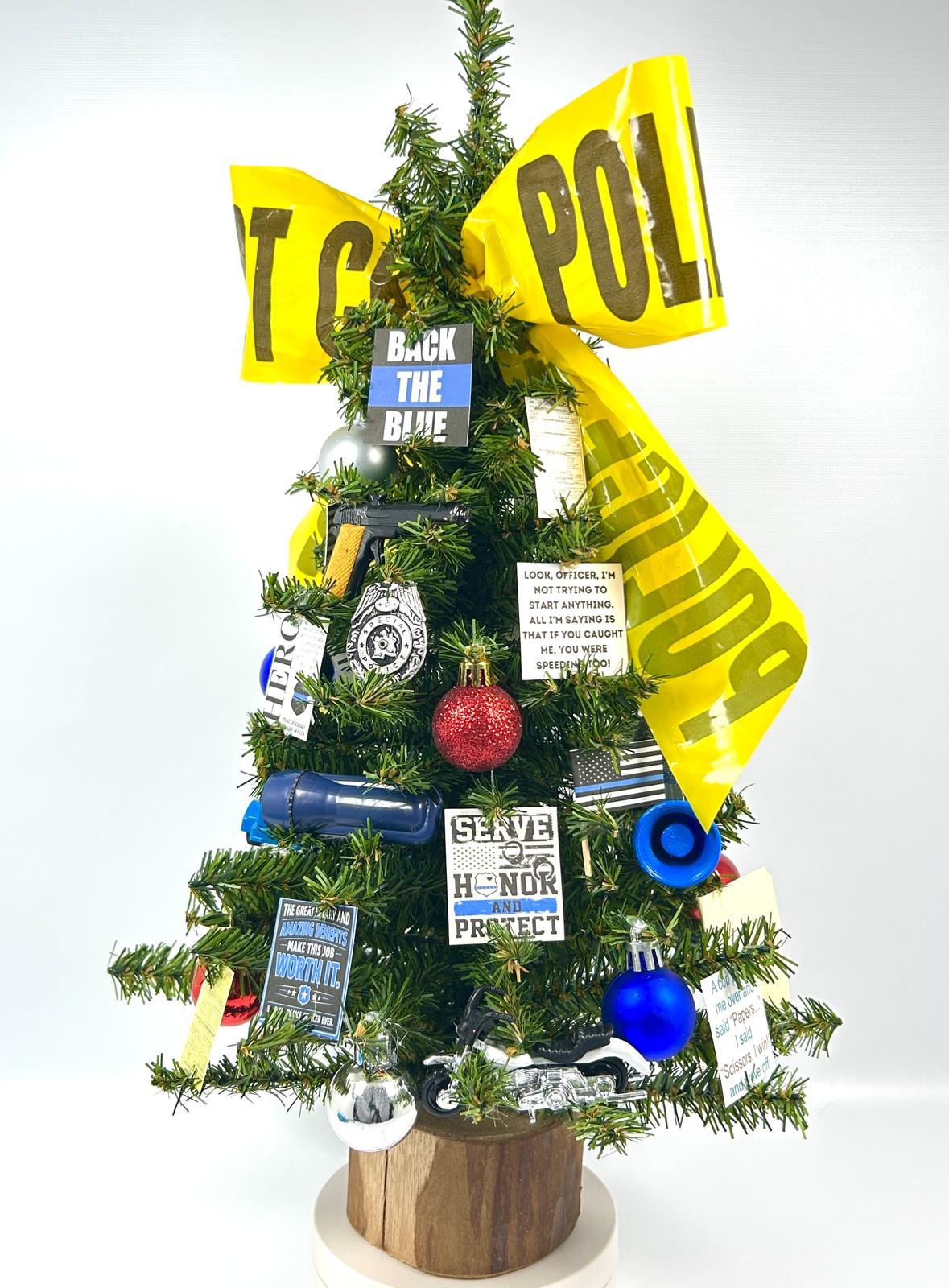 Police Themed 18" Christmas Tree
