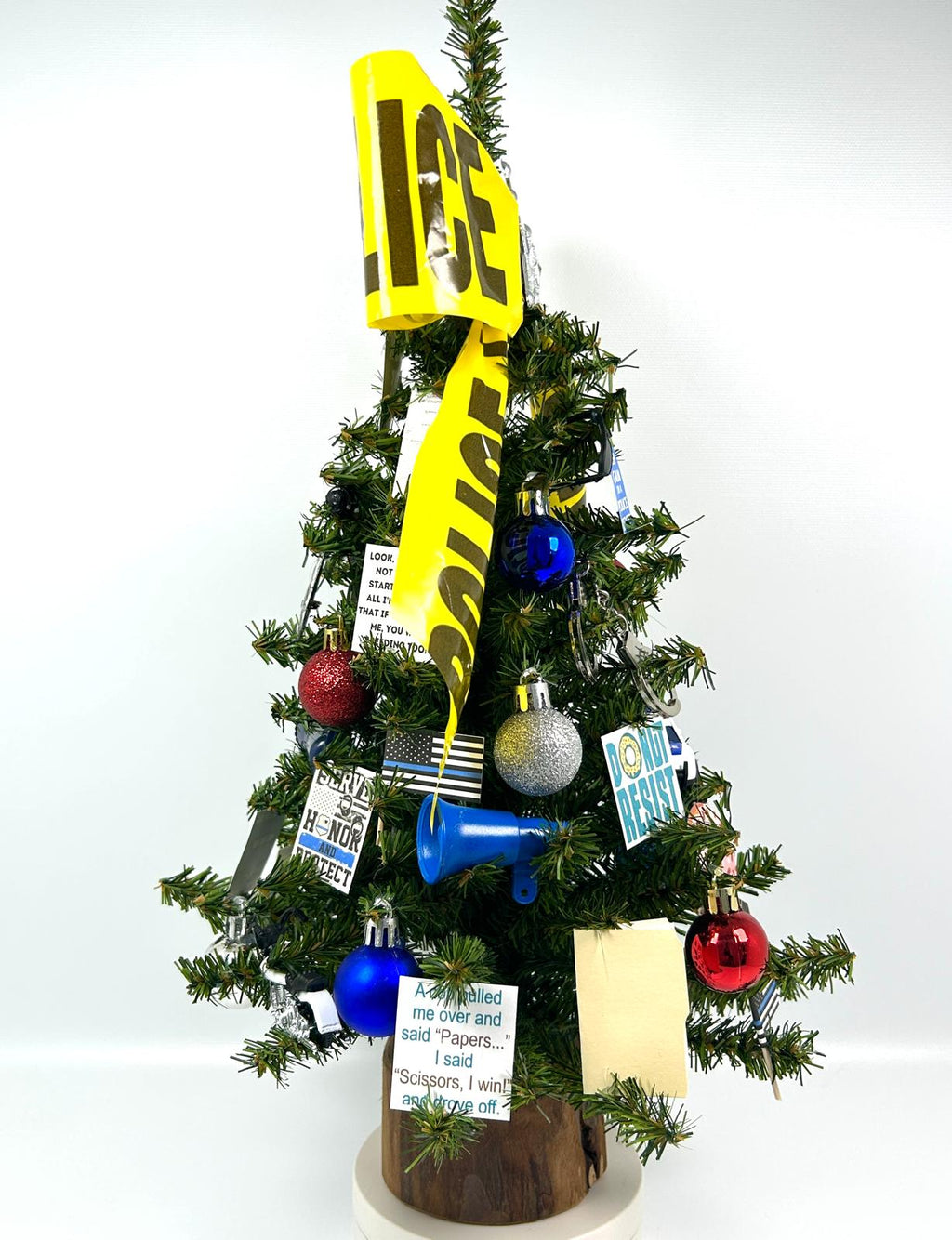 Police Themed 18" Christmas Tree