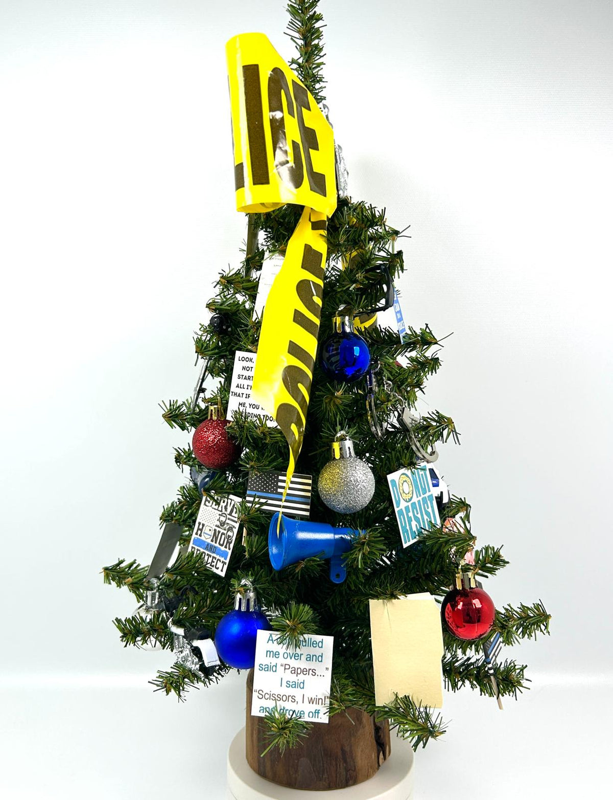 Police Themed 18" Christmas Tree