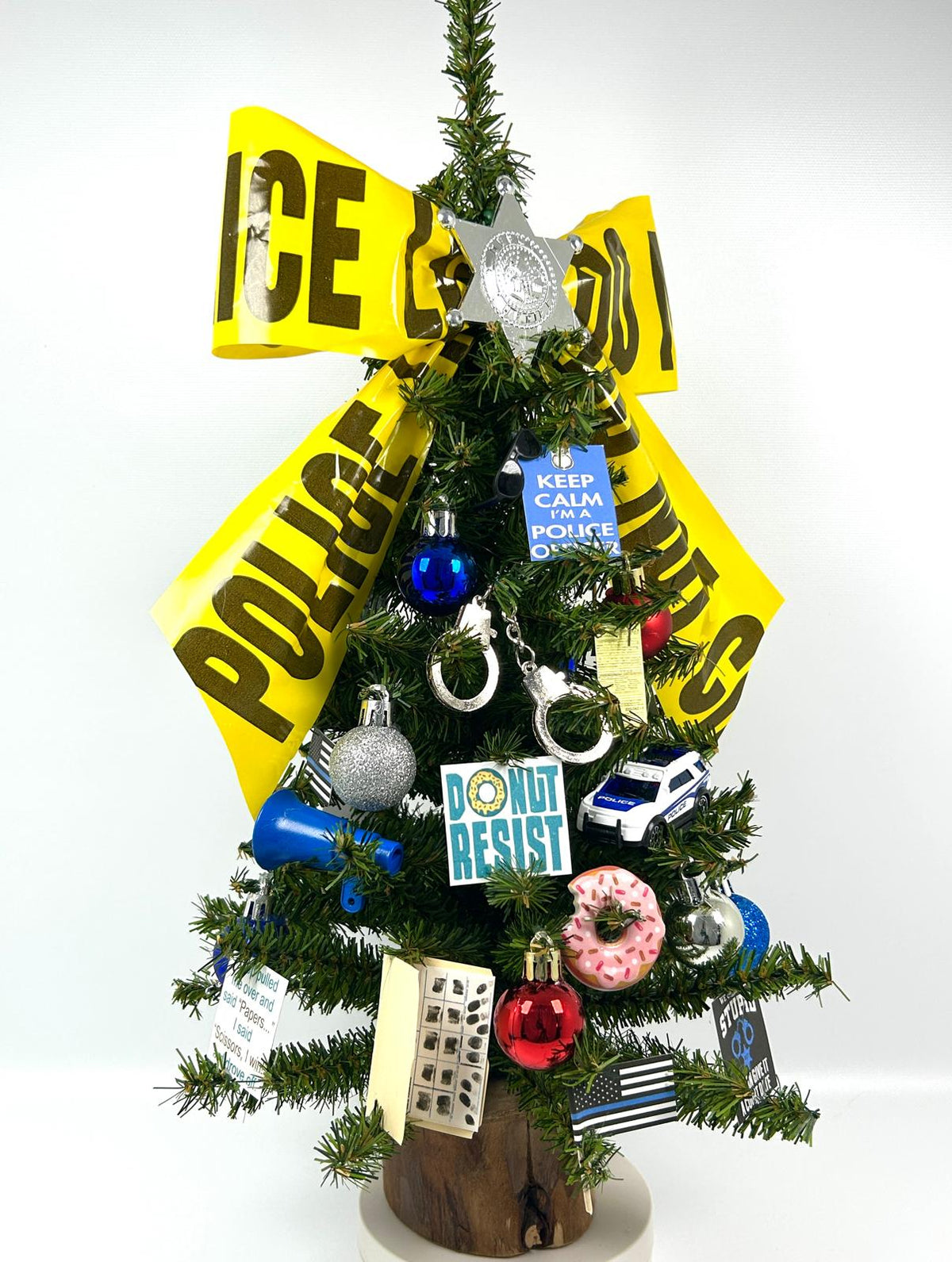 Police Themed 18" Christmas Tree