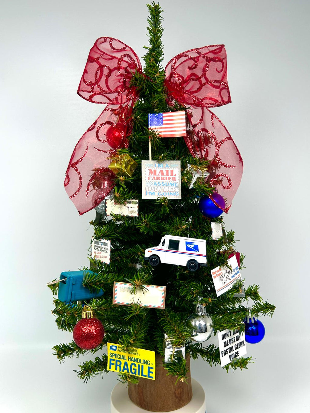 Post Office / Postal Worker / Mail Carrier Themed 18" Christmas Tree