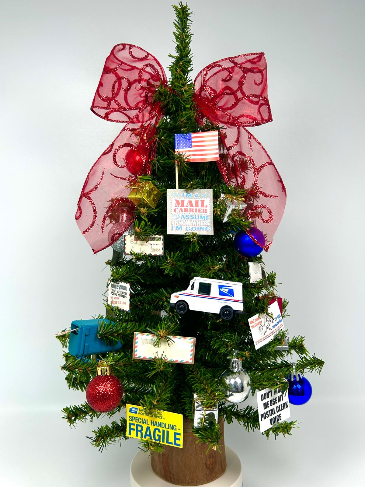Post Office / Postal Worker / Mail Carrier Themed 18" Christmas Tree