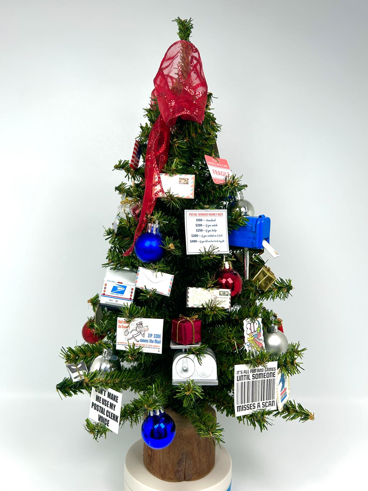 Post Office / Postal Worker / Mail Carrier Themed 18" Christmas Tree