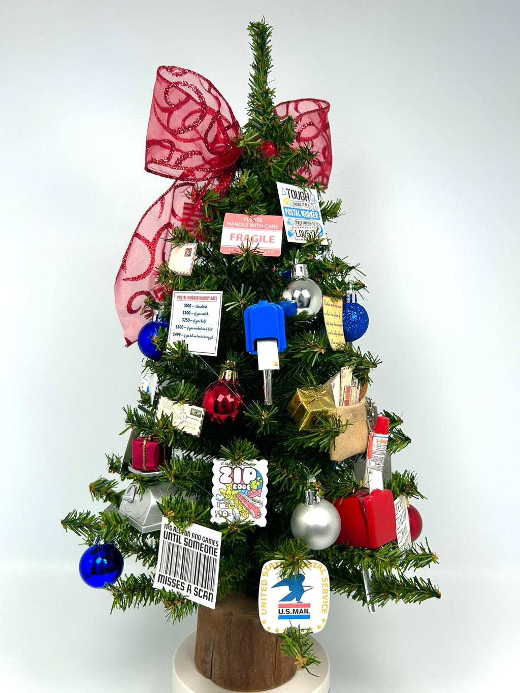 Post Office / Postal Worker / Mail Carrier Themed 18" Christmas Tree