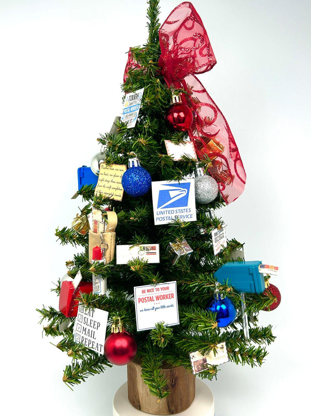 Post Office / Postal Worker / Mail Carrier Themed 18" Christmas Tree