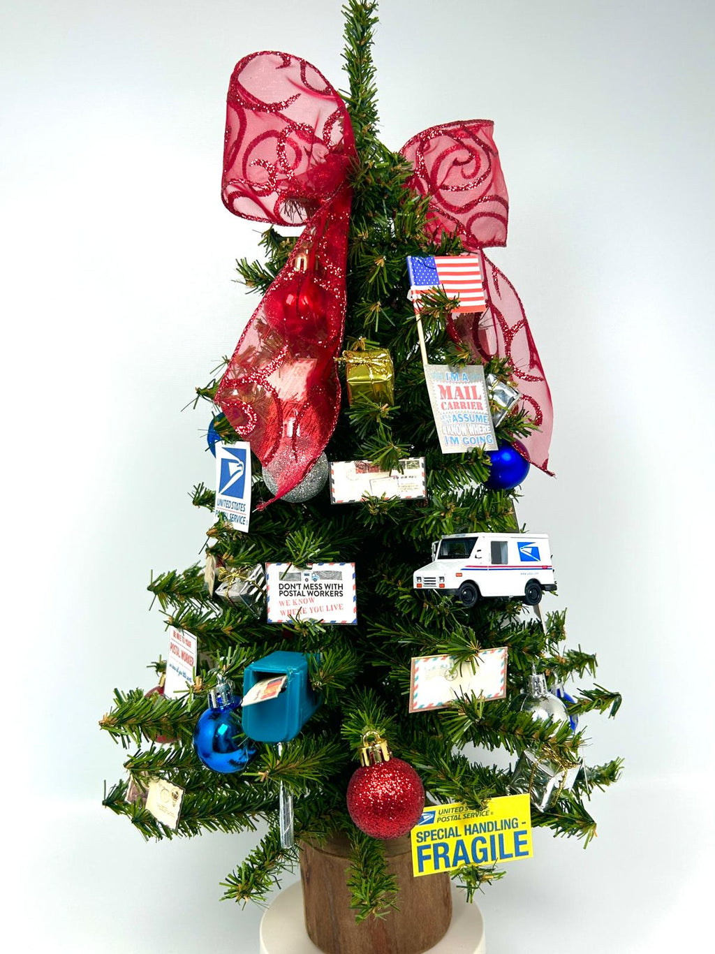 Post Office / Postal Worker / Mail Carrier Themed 18" Christmas Tree