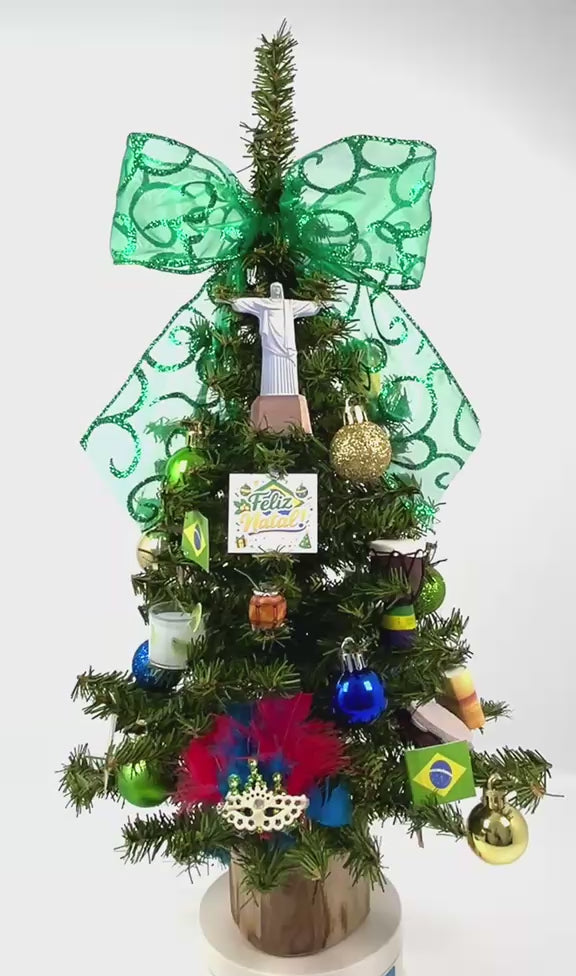 Brasil/ Brazil/ Brazilian Themed 18" Christmas Tree