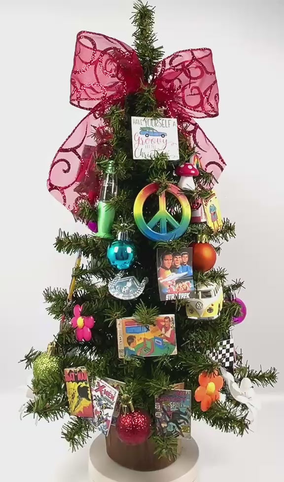1960's Groovy Themed 18" Christmas Tree