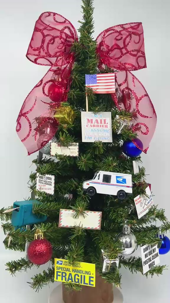 Post Office / Postal Worker / Mail Carrier Themed 18" Christmas Tree