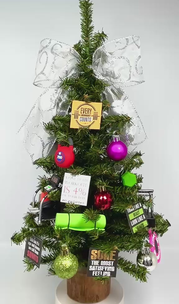 Fitness / Gym Themed 18" Christmas Tree