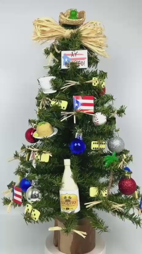 Puerto Rico / Puerto Rican Themed 18" Christmas Tree