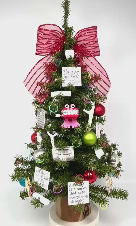 Orthodontist / Orthodontics Themed 18" Christmas Tree