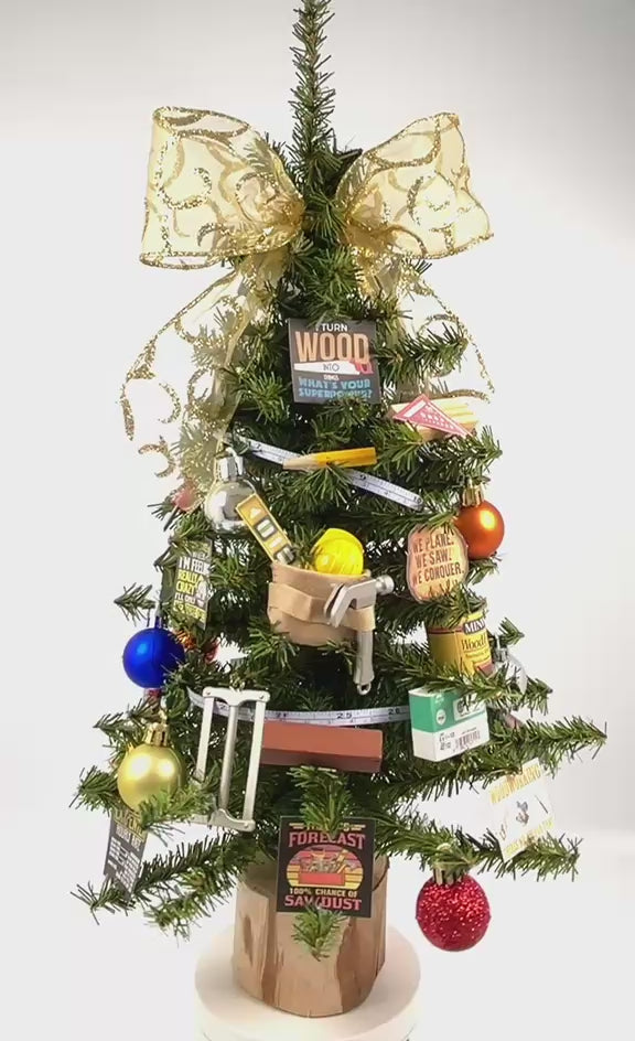 Carpenter / Carpentry Themed 18" Christmas Tree