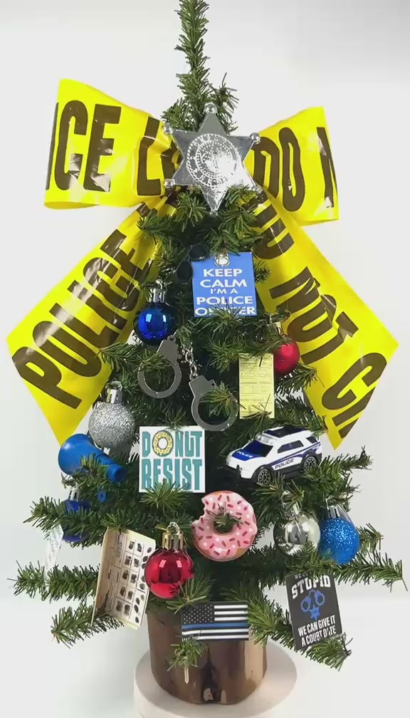 Police Themed 18" Christmas Tree