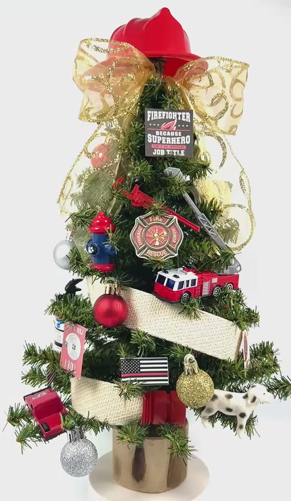 Firefighter Themed 18" Christmas Tree
