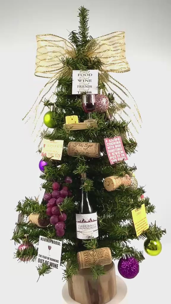 Wine / Wine Lover Themed 18" Christmas Tree