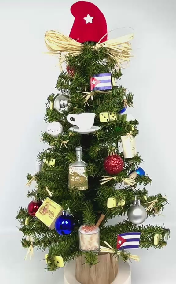 Cafecito & Dominoes Themed 18" Christmas Tree
