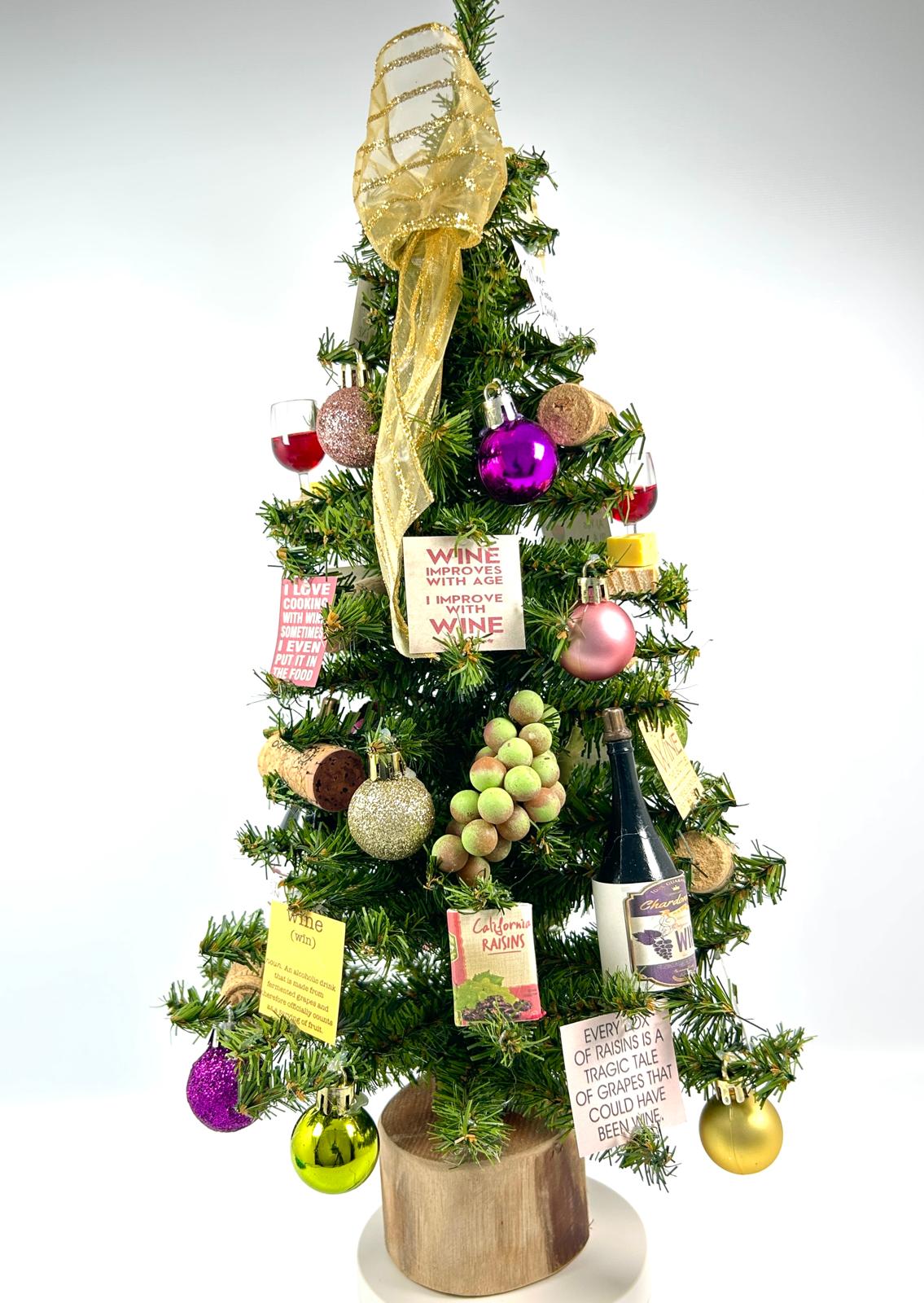 Wine / Wine Lover Themed 18" Christmas Tree
