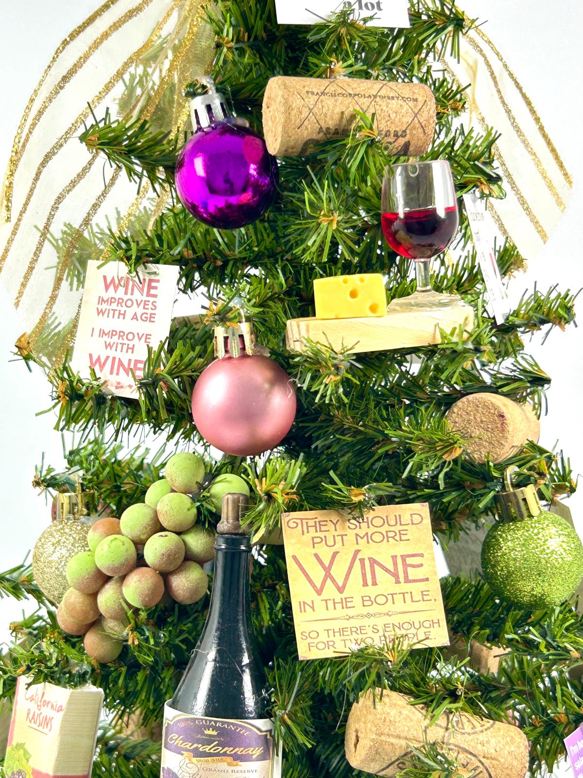 Wine / Wine Lover Themed 18" Christmas Tree