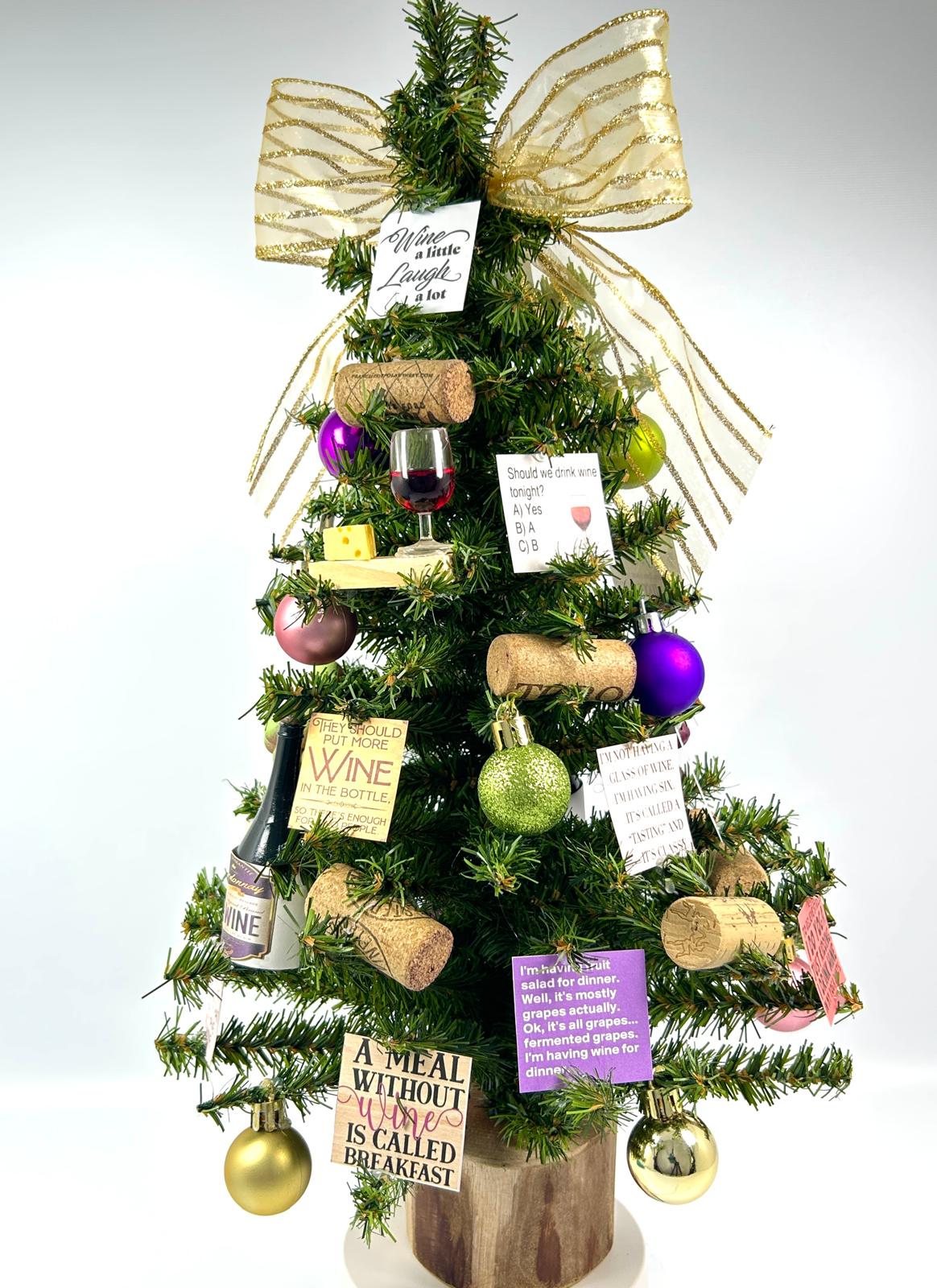 Wine / Wine Lover Themed 18" Christmas Tree